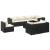 Set mobilier de grădină cu perne, 9 piese, negru, poliratan GartenMobel Dekor