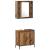 Set de mobilier pentru baie cu raft 2 pcs Maro Lemn compozit GartenMobel Dekor