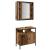 Set de mobilier pentru baie cu raft 2 pcs Maro Lemn compozit GartenMobel Dekor