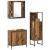 Set de mobilier pentru baie cu raft 3 pcs Maro Lemn compozit GartenMobel Dekor