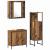 Set de mobilier pentru baie cu raft 3 pcs Maro Lemn compozit GartenMobel Dekor