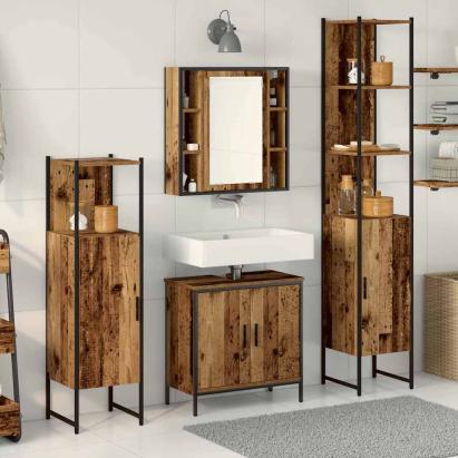 Set de mobilier pentru baie 4 pcs Maro 33 x 33 x 185.5 cm GartenMobel Dekor