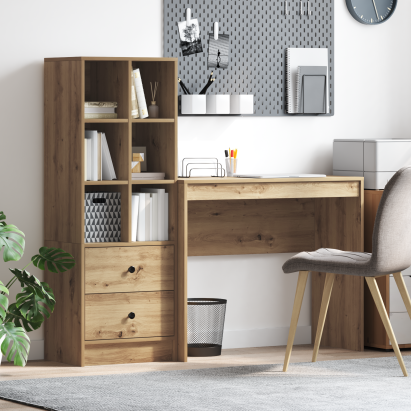 Birou cu sertar cu raft cu depozitare 2 pcs Stejar Artizanal GartenMobel Dekor