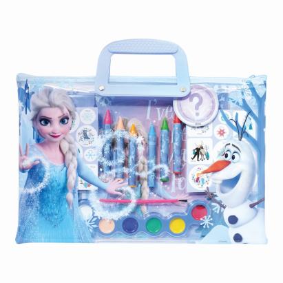 Set pictura Frozen pentru copii, in geanta transparenta portabila