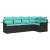 Set de canapele pentru grădină cu pernă 5 pcs Negru poliratan GartenMobel Dekor