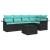 Set de canapele pentru grădină cu pernă 6 pcs Negru poliratan GartenMobel Dekor