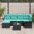 Set de canapele pentru grădină cu pernă 7 pcs Negru Rattan poli GartenMobel Dekor