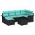 Set de canapele pentru grădină cu pernă 7 pcs Negru Rattan poli GartenMobel Dekor