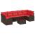 Set de canapele pentru grădină Maro și roșu 55 x 55 x 37 cm GartenMobel Dekor