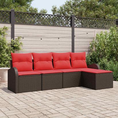 Set de canapele pentru grădină 5 pcs Maro poliratan GartenMobel Dekor