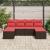 Set de canapele pentru grădină cu pernă 6 pcs Maro Poli Rattan GartenMobel Dekor