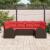 Set de canapele pentru grădină cu pernă 6 pcs Maro Poli Rattan GartenMobel Dekor