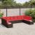Set de canapele pentru grădină cu pernă 10 pcs Maro poliratan GartenMobel Dekor