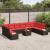 Set de canapele pentru grădină cu pernă 11 pcs Maro poliratan GartenMobel Dekor