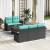 Set de canapele pentru grădină cu pernă 6 pcs Negru poliratan GartenMobel Dekor