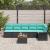 Set de canapele pentru grădină cu pernă 7 pcs Negru poliratan GartenMobel Dekor