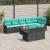 Set de canapele pentru grădină cu pernă 9 pcs Negru poliratan GartenMobel Dekor