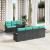 Set de canapele pentru grădină cu pernă 8 pcs Negru poliratan GartenMobel Dekor