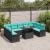 Set de canapele pentru grădină 10 pcs Negru Rattan poli GartenMobel Dekor