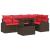 Set de canapele pentru grădină 6 pcs maro și roșu poliratan GartenMobel Dekor