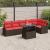 Set de canapele pentru grădină 7 pcs Maro și roșu poliratan GartenMobel Dekor