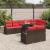 Set de canapele pentru grădină 9 pcs Maro și roșu poliratan GartenMobel Dekor