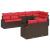 Set de canapele pentru grădină 9 pcs Maro și roșu poliratan GartenMobel Dekor