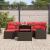 Set de canapele pentru grădină 7 pcs Maro și roșu poliratan GartenMobel Dekor