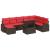 Set de canapele pentru grădină 9 pcs Maro și roșu poliratan GartenMobel Dekor