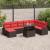 Set de canapele pentru grădină 9 pcs Maro și roșu poliratan GartenMobel Dekor