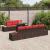 Set de canapea cu pernă Manual 8 pcs Maro și roșu poliratan GartenMobel Dekor