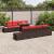 Set de canapele pentru grădină 9 pcs Maro și roșu poliratan GartenMobel Dekor
