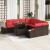 Set de canapele pentru grădină 9 pcs Maro și roșu poliratan GartenMobel Dekor