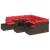 Set de canapele pentru grădină 9 pcs Maro și roșu poliratan GartenMobel Dekor