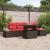 Set de canapele pentru grădină 6 pcs Maro și roșu poliratan GartenMobel Dekor