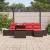 Set de canapele pentru grădină 6 pcs Maro și roșu poliratan GartenMobel Dekor