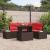 Set de canapele pentru grădină 6 pcs Maro și roșu poliratan GartenMobel Dekor