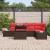 Set de canapele pentru grădină cu pernă 6 pcs maro și roșu GartenMobel Dekor