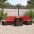 Set de canapele pentru grădină cu pernă 6 pcs maro și roșu GartenMobel Dekor