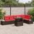 Set de canapele pentru grădină 7 pcs Maro și roșu poliratan GartenMobel Dekor