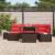 Set de canapele pentru grădină cu pernă 7 pcs maro și roșu GartenMobel Dekor