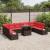Set de canapele pentru grădină 11 pcs Maro și roșu poliratan GartenMobel Dekor