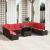 Set de canapele pentru grădină 11 pcs Maro și roșu poliratan GartenMobel Dekor