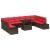 Set de canapele pentru grădină 11 pcs Maro și roșu poliratan GartenMobel Dekor