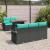 Set de canapele pentru grădină cu pernă 6 pcs Negru și albastru GartenMobel Dekor