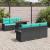 Set de canapele pentru grădină cu pernă 7 pcs Negru și Albastru GartenMobel Dekor