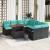 Set de canapele pentru grădină cu pernă 9 pcs Negru și Albastru GartenMobel Dekor