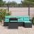 Set de canapele pentru grădină cu pernă 6 pcs Negru și albastru GartenMobel Dekor