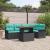 Set de canapele pentru grădină cu pernă 6 pcs Negru și Albastru GartenMobel Dekor