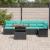 Set de canapele pentru grădină cu pernă 7 pcs Negru și Albastru GartenMobel Dekor